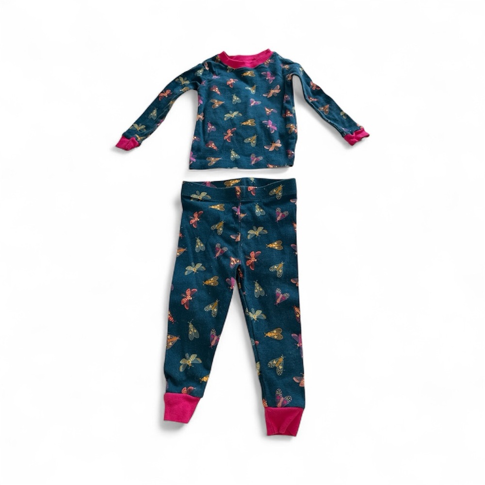 Wonder Nation Butterfly Print Pajama Set - Blue and Pink